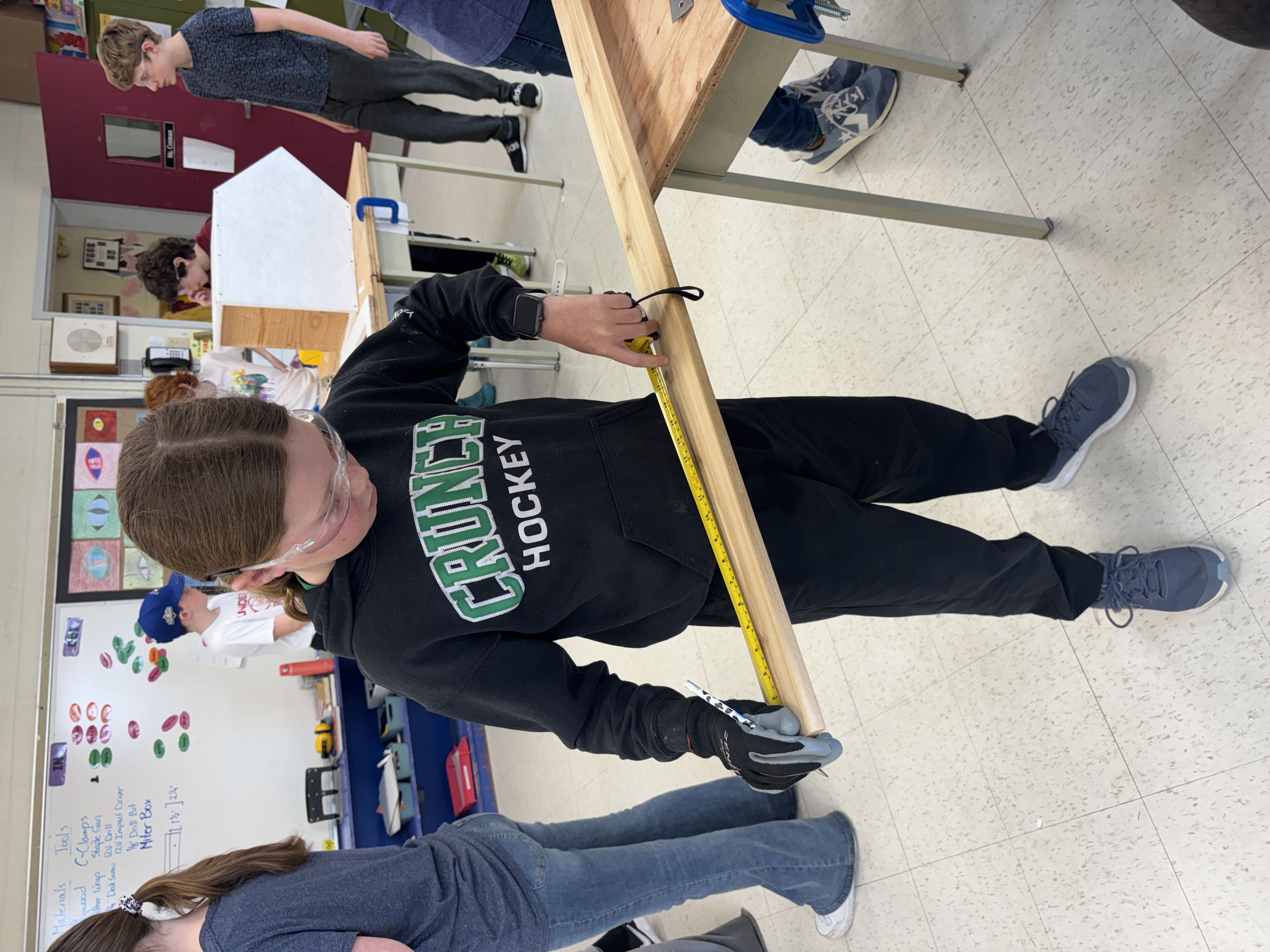 One Newburgh PS student works on the little community library project