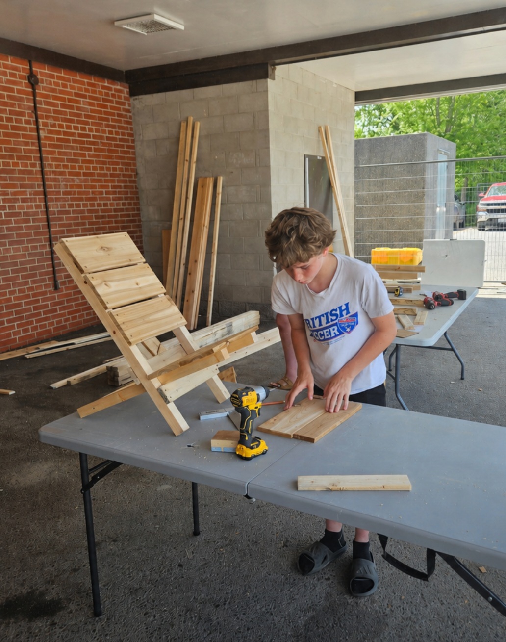 Student building folding chair